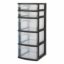 Sterilite Plastic 5-Drawer Tower Black with Clear Drawers